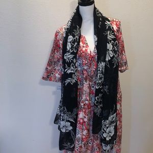 Hi Lites India black floral large scarf